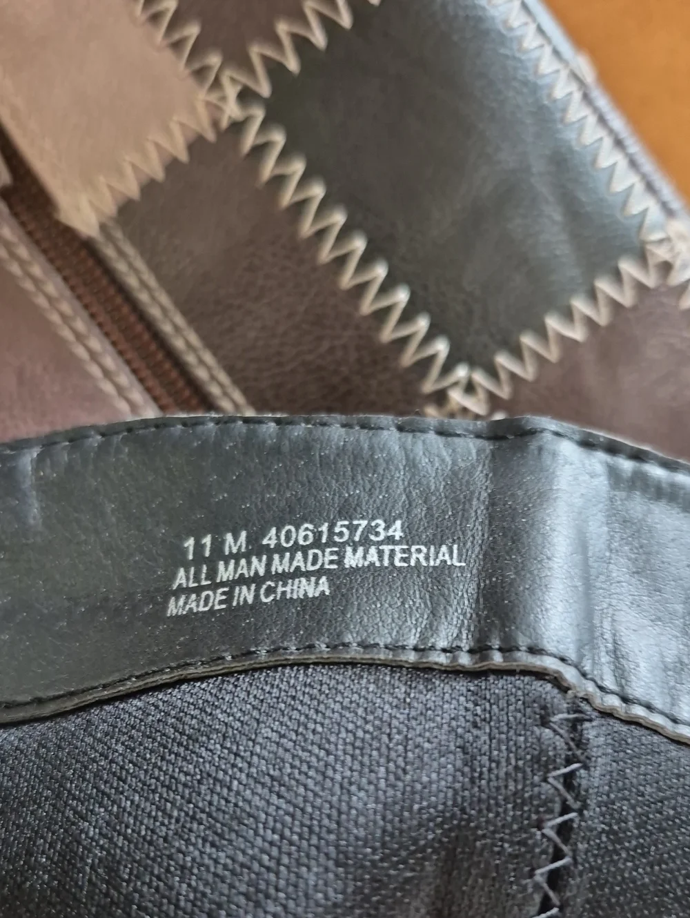 Cato Patchwork Brown Vegan Leather 4